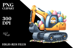Funny Easter Excavator, PNG Product Image 2