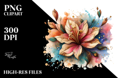 Abstract Stained Azalea Watercolor Clipart Product Image 2