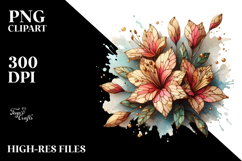 Abstract Stained Azalea Watercolor Clipart Product Image 2
