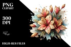 Abstract Stained Azalea Watercolor Clipart Product Image 1