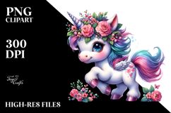 Watercolor Cute Baby Unicorn PNG Product Image 2