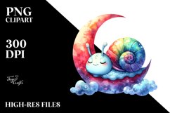 Colorful Baby Snail Moon | Sublimation | Clipart Product Image 3