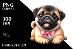 Watercolor Baby Pug, Transparent PNG Product Image 2