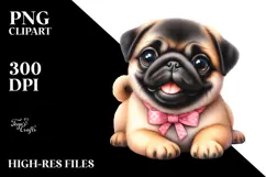 Watercolor Baby Pug, Transparent PNG Product Image 2