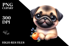 Watercolor Baby Pug, Transparent PNG Product Image 2