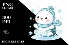 Cute Baby Turtle Sublimation Clipart PNG Product Image 2