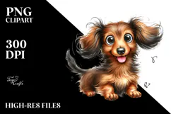 Cute Dachshund with Big Eyes PNG Product Image 2