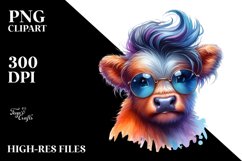 Cute Baby Highlandcow in Model Pose, High-Res PNG Product Image 3