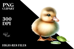 Digital Watercolor of Cute Baby Duck PNG Product Image 2