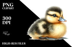 Digital Watercolor Baby Duck PNG Product Image 2