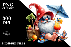 Whimsical Gnome Drinking Cocktail, PNG Product Image 2