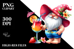 Beachwear Gnome, Cheerful PNG Product Image 2