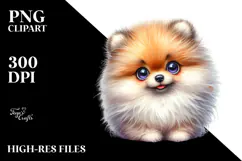 Watercolor Cute Pomeranian, Transparent PNG Product Image 2