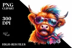 cute Baby Highlandcow PNG Product Image 3