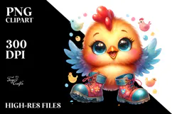 Crazy Cute Baby Rooster PNG Product Image 2