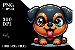 Colorful Baby Rottweiler PNG Product Image 2