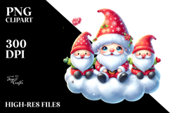 Cute Santa with Gnomes PNG Product Image 2