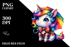 Cute Baby Unicorn in Style PNG Product Image 2