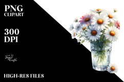 Watercolor with Large Daisy | Clipart Product Image 2