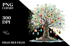 Watercolor Colorful Tree with Eggs PNG Product Image 2
