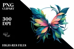 Vibrant Watercolor Butterfly, Transparent PNG Product Image 1