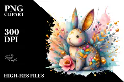 Colorful Bunny Wood PNG Product Image 2