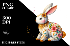 Colorful Bunny Made of Wood PNG Product Image 2