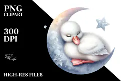 Watercolor Baby Swan Dressed | Sublimation | Clipart Product Image 2
