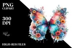 Colorful Butterfly Flowers PNG Product Image 2