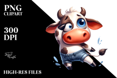 Cute Cow Dancing, Balanced Negative Space PNG Product Image 2