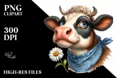 Cow Sublimation Clipart Cow Portrait Product Image 1