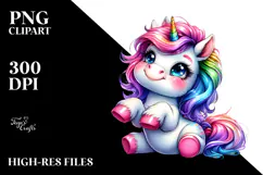 Cute Vibrant Unicorn PNG Product Image 2