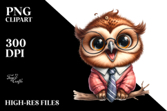 Baby Owl Sitting Dressed with Big Eyes | Clipart Product Image 2
