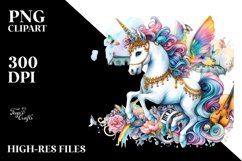 Baby Unicorn at Viennese Ballroom, Magical PNG Product Image 1