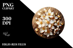 Abstract Jasmine with Glossy Finish, Artistic PNG Product Image 2