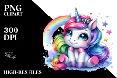 Cute Vibrant Unicorn PNG Product Image 2