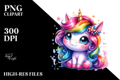 Cute Vibrant Unicorn PNG Product Image 2