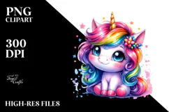 Cute Vibrant Unicorn PNG Product Image 2