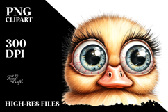Funny Baby Duck with Popping Eyes PNG Product Image 2
