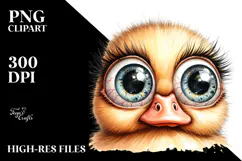 Funny Baby Duck with Popping Eyes PNG Product Image 2