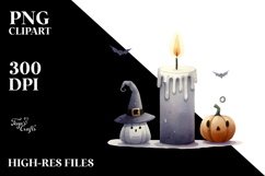 a Funny Halloween Candle PNG Product Image 2