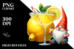 Gnome Drinking a Cocktail, PNG Product Image 2