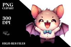 Funny Cute Bat Boy, Soft Brush PNG Product Image 2