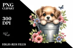 Watercolor Baby Dog with Big Eyes Product Image 1
