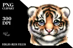 Energetic Tiger with Big Eyes, Lively PNG Product Image 2