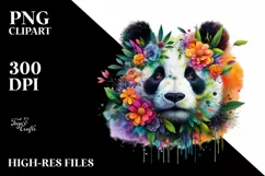 Vibrant Watercolor Panda, Transparent PNG Product Image 1