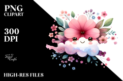 Colorful Cute Flower with Splashes PNG Product Image 2