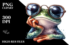 Frog with Sunglasses Expressive and Thoughtful | Clipart Product Image 2