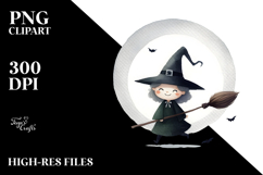 Funny Witch Watercolor Image, PNG Product Image 2