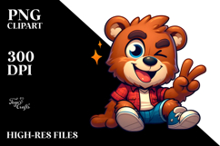 Goofy Cartoon Bear PNG Product Image 2